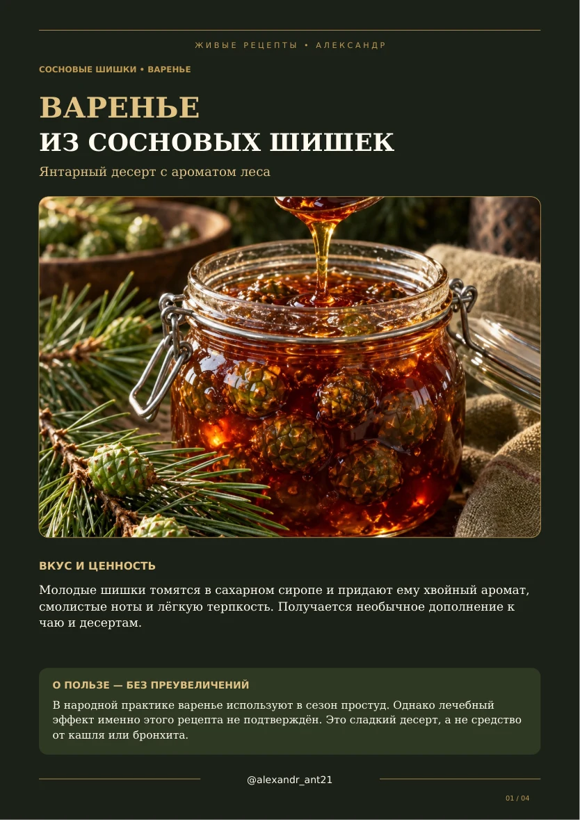 Страница «Варенье из сосновых шишек»